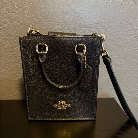 Coach Black Mini Leather Bag - Picture 1 of 5